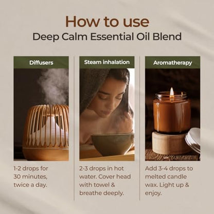 Gya Labs Deep Calm Ätherisches Öl Blend für Entspannung & emotionales Gleichgewicht - 0,34 fl oz - Beruhigende Aromatherapieöle für Diffuser, Luftbefeuchter, Aromatherapie - Geeignet für Arbeit, Zuhause oder persönliche Nutzung