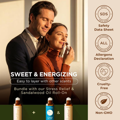 Gya Labs Süßes Orangenöl Roll-On – 0,34 Fl Oz – Reisegröße für Camping, Haut, Aromatherapie und Entspannung