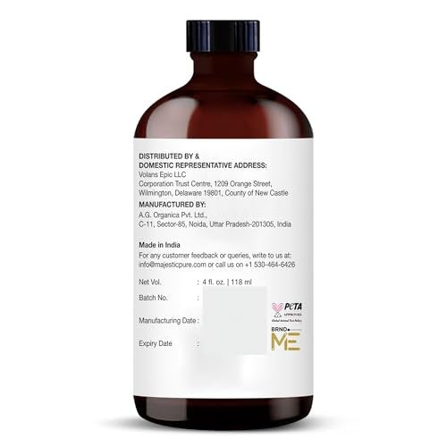 Majestic Pure Schwarzkümmelöl Bio - 100% Reines und Natürliches Ätherisches Öl mit Glaspippette, 118 ml (4 Fl Oz) für Diffuser, Aromatherapie, Seifen- und Kerzenherstellung