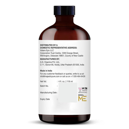 Majestic Pure Schwarzkümmelöl Bio - 100% Reines und Natürliches Ätherisches Öl mit Glaspippette, 118 ml (4 Fl Oz) für Diffuser, Aromatherapie, Seifen- und Kerzenherstellung