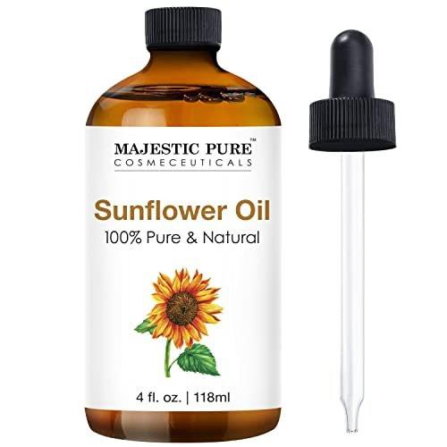 Majestic Pure Sonnenblumenöl – 100 % reines und natürliches ätherisches Öl mit Glaspipette, 118 ml – ideal für Diffuser, Aromatherapie, Seifen- und Kerzenherstellung