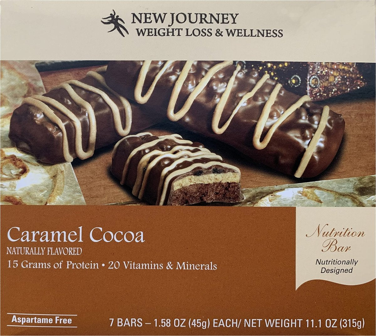 Caramel Cocoa Bar – New Journey Weight Loss & Wellness – High Protein Snack (7 Riegel pro Box)