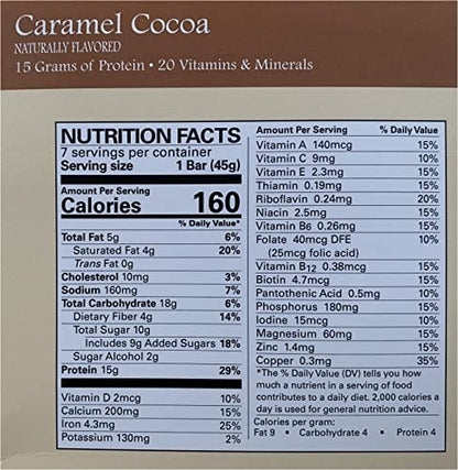 Caramel Cocoa Bar – New Journey Weight Loss & Wellness – High Protein Snack (7 Riegel pro Box)
