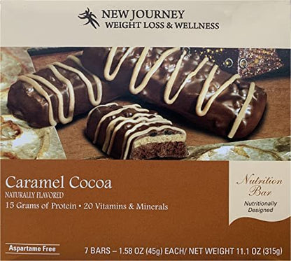 Caramel Cocoa Bar – New Journey Weight Loss & Wellness – High Protein Snack (7 Riegel pro Box)