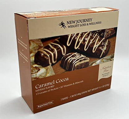 Caramel Cocoa Bar – New Journey Weight Loss & Wellness – High Protein Snack (7 Riegel pro Box)