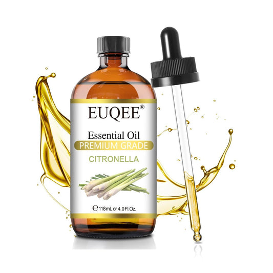 EUQEE Citronella-Öl, 118 ml Geschenkbox mit Pipette – Reines Citronella-Öl für Kerzen, Diffuser und Luftbefeuchter