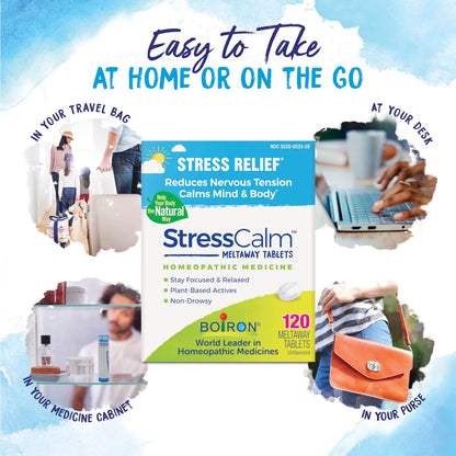 Boiron StressCalm Tabletten gegen Stress, Ängste, Nervosität, Reizbarkeit und Müdigkeit - 120 Stück