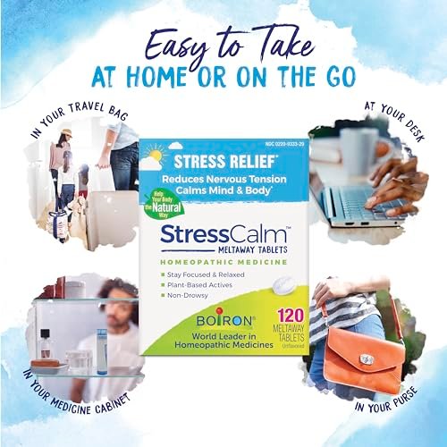 Boiron StressCalm Tabletten gegen Stress, Ängste, Nervosität, Reizbarkeit und Müdigkeit - 120 Stück