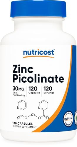 Nutricost Zinkpicolinat 30mg, 120 Kapseln – Glutenfrei & Nicht-GMO
