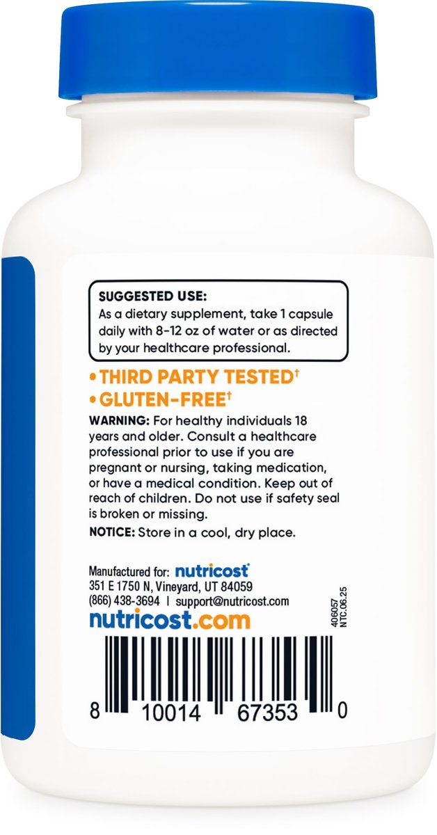 Nutricost Zinkpicolinat 30mg, 120 Kapseln – Glutenfrei & Nicht-GMO