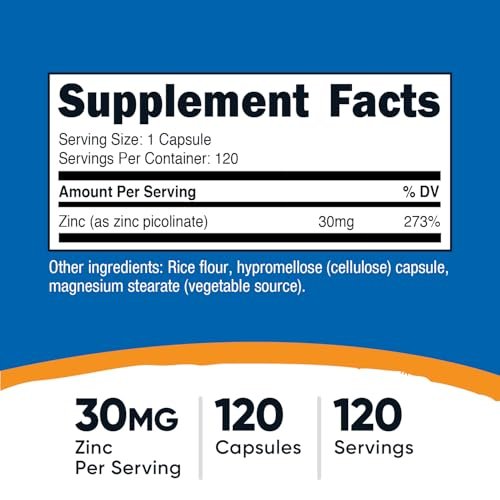 Nutricost Zinkpicolinat 30mg, 120 Kapseln – Glutenfrei & Nicht-GMO