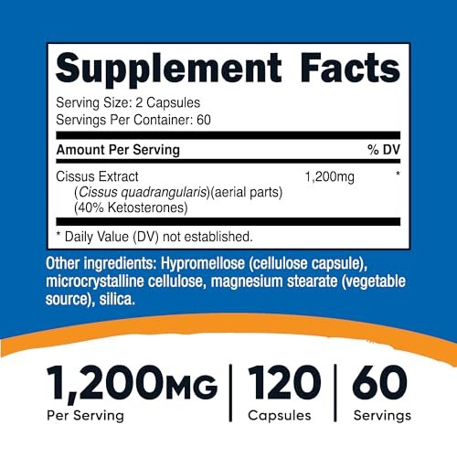 Nutricost Cissus Quadrangularis (1200mg) 120 Kapseln - 60 Portionen, Glutenfrei, Nicht-GVO, Vegetarierfreundlich