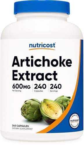 Nutricost Artischockenextrakt 600 mg, 240 vegane Kapseln – Glutenfrei, Nicht-GVO