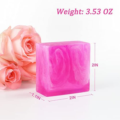 Yoni Seife 2er-Pack, 100% natürliche Bio-Seife für den Intimbereich, pH-Balance, feminine Waschseife für tägliche Frische & Geruchskontrolle, handgemachte Rosenseife mit Schaumnetz, 100 g pro Stück