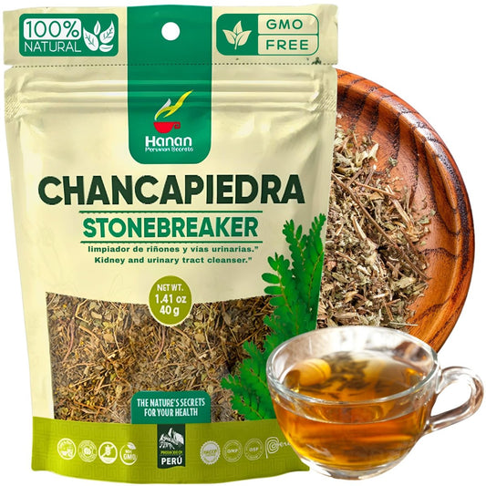 Hanan Chanca Piedra Lose Blätter 40g - Steinbrecher Kräutertee, 100% natürliche Chancapiedra aus Peru, vegan