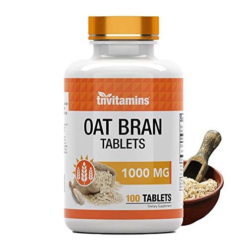 tnvitamins Haferkleie Tabletten | 100 Tabletten à 1.000 mg | Haferfaser-Tabletten | Lösliche & Ballaststoffe | Unterstützt die Verdauungsgesundheit * | Hochpotente Formel