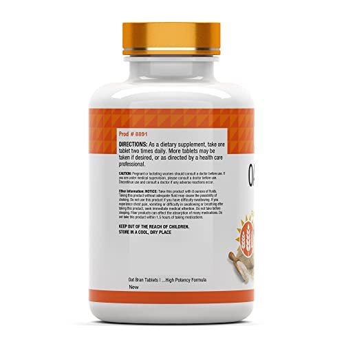 tnvitamins Haferkleie Tabletten | 100 Tabletten à 1.000 mg | Haferfaser-Tabletten | Lösliche & Ballaststoffe | Unterstützt die Verdauungsgesundheit * | Hochpotente Formel