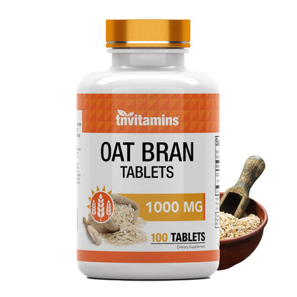 tnvitamins Haferkleie Tabletten | 100 Tabletten à 1.000 mg | Haferfaser-Tabletten | Lösliche & Ballaststoffe | Unterstützt die Verdauungsgesundheit * | Hochpotente Formel