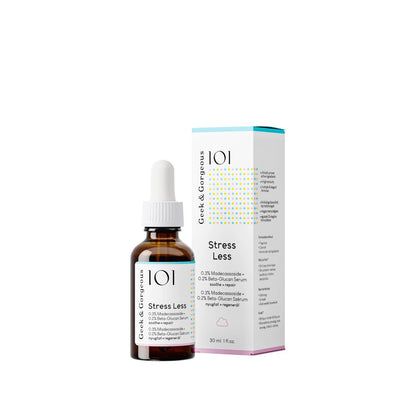 Geek & Gorgeous Stress Less – Leichtes Gel-Serum mit Beta-Glucan & Madecassoside – Beruhigende Pflege für alle Hauttypen, besonders empfindliche Haut – 30 ml