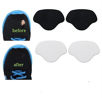 Sneaker Zehen-/Fersen-Reparatur-Patches – Selbstklebend, 1 Paar Schwarz und 1 Paar Weiß