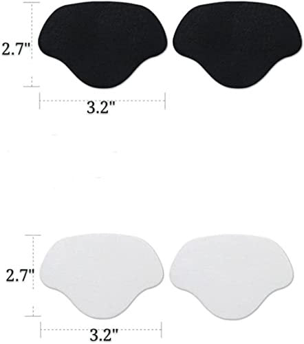 Sneaker Zehen-/Fersen-Reparatur-Patches – Selbstklebend, 1 Paar Schwarz und 1 Paar Weiß