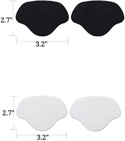 Sneaker Zehen-/Fersen-Reparatur-Patches – Selbstklebend, 1 Paar Schwarz und 1 Paar Weiß