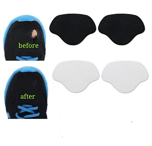 Sneaker Zehen-/Fersen-Reparatur-Patches – Selbstklebend, 1 Paar Schwarz und 1 Paar Weiß