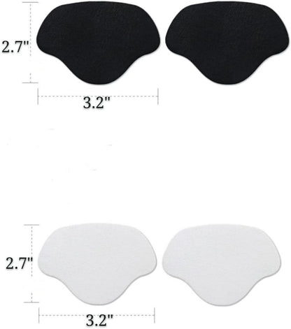 Sneaker Zehen-/Fersen-Reparatur-Patches – Selbstklebend, 1 Paar Schwarz und 1 Paar Weiß