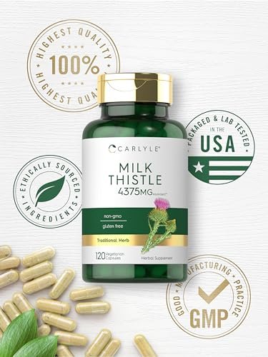 Carlyle Mariendistel Kapseln – Hochpotenter Extrakt, 120 Kapseln, Vegetarisch, Nicht-GVO, Glutenfrei