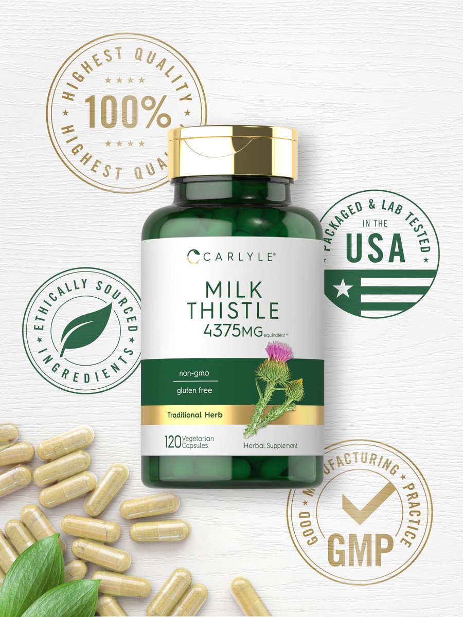 Carlyle Mariendistel Kapseln – Hochpotenter Extrakt, 120 Kapseln, Vegetarisch, Nicht-GVO, Glutenfrei