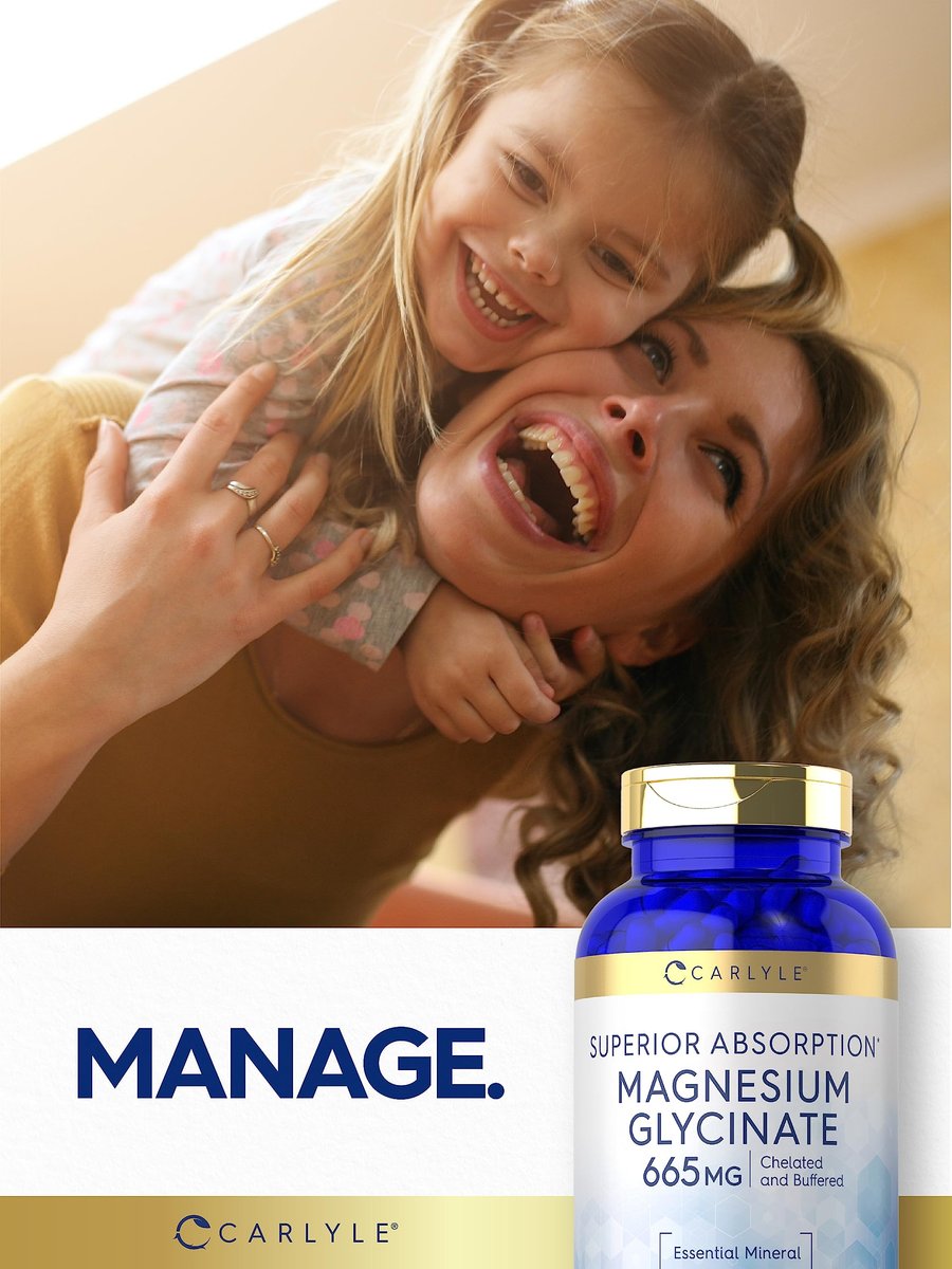 Carlyle Magnesium Glycinat | 665 mg | 250 Kapseln | Nicht-GVO und glutenfrei | Essentielles gepuffertes Mineralstoffpräparat