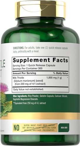 Carlyle Mariendistel | 300 Kapseln | Non-GMO, Glutenfrei, Extrakt