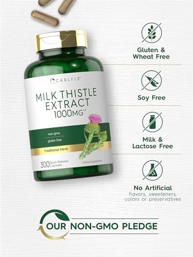 Carlyle Mariendistel | 300 Kapseln | Non-GMO, Glutenfrei, Extrakt