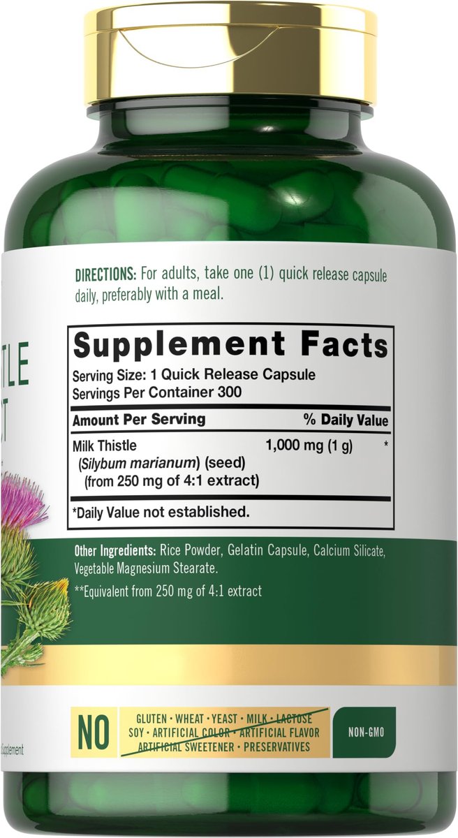 Carlyle Mariendistel | 300 Kapseln | Non-GMO, Glutenfrei, Extrakt