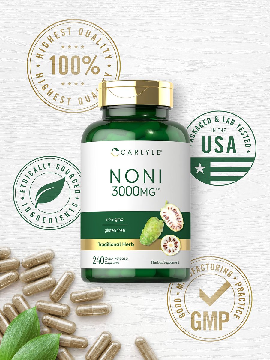 Carlyle Noni Frucht Kapseln | 240 Stück | Traditionelles Kräuterergänzungsmittel | Non-GMO, Glutenfrei