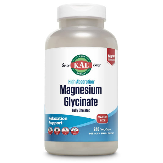 KAL Magnesium Glycinat – Hochdosiert & Vollständig Chelatiert mit BioPerin, 240 Kapseln