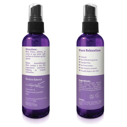 Relax Lavendelspray für den Schlaf – Natürlicher Leinenspray für Bettwäsche, perfektes Lavendel-Kopfkissenspray für erholsamen Schlaf. Aromatherapie-Bettspray mit Lavendel- und Pfefferminz-ätherischen Ölen von Brookethorne Naturals 4 oz