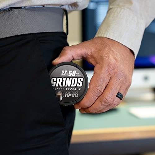 Grinds Coffee Pouches | Koffein-Kick ohne Nikotin | 3 Dosen Double Shot Espresso | 18 Pouches pro Dose | 2x Koffein – 1 Pouch entspricht 1/2 Tasse Kaffee