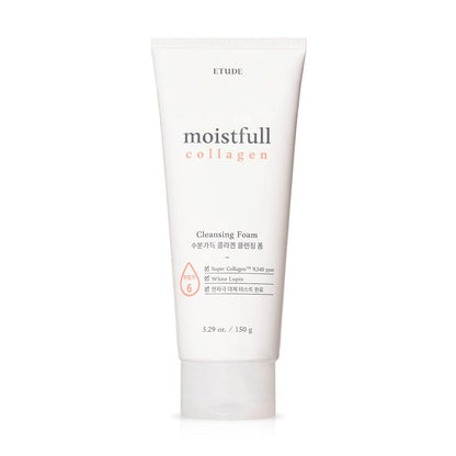 ETUDE Moistfull Collagen Reinigungsschaum – Feuchtigkeitsspendender Gesichtsreiniger mit Kollagen und Lupinenprotein, sanfte Reinigung, klinisch getestet, 150 g