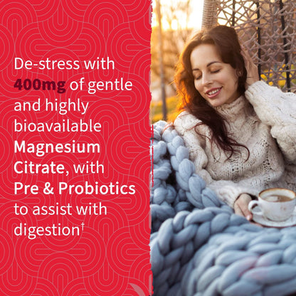 Garden of Life Magnesium Citrate Gummis mit Präbiotika & Probiotika – Vegan, glutenfrei, koscher, ohne Zuckerzusatz, Himbeergeschmack, 60 Stück