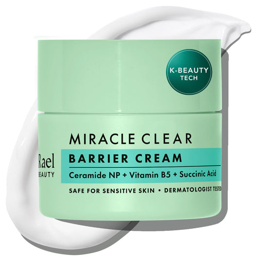Rael Gesichtsfeuchtigkeitscreme, Miracle Clear Barrier Cream – Leichte Feuchtigkeitscreme mit Bernsteinsäure und Vitamin B5, Feuchtigkeitsspendend, Koreanische Hautpflege (1,8 oz)