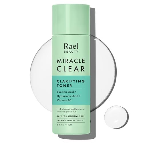 Rael Gesichtstonikum, Miracle Clear – Tägliches Tonikum mit Bernsteinsäure, Vitamin B5, Feuchtigkeit, Koreanische Hautpflege (150 ml)