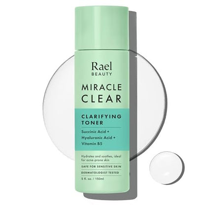 Rael Gesichtstonikum, Miracle Clear – Tägliches Tonikum mit Bernsteinsäure, Vitamin B5, Feuchtigkeit, Koreanische Hautpflege (150 ml)