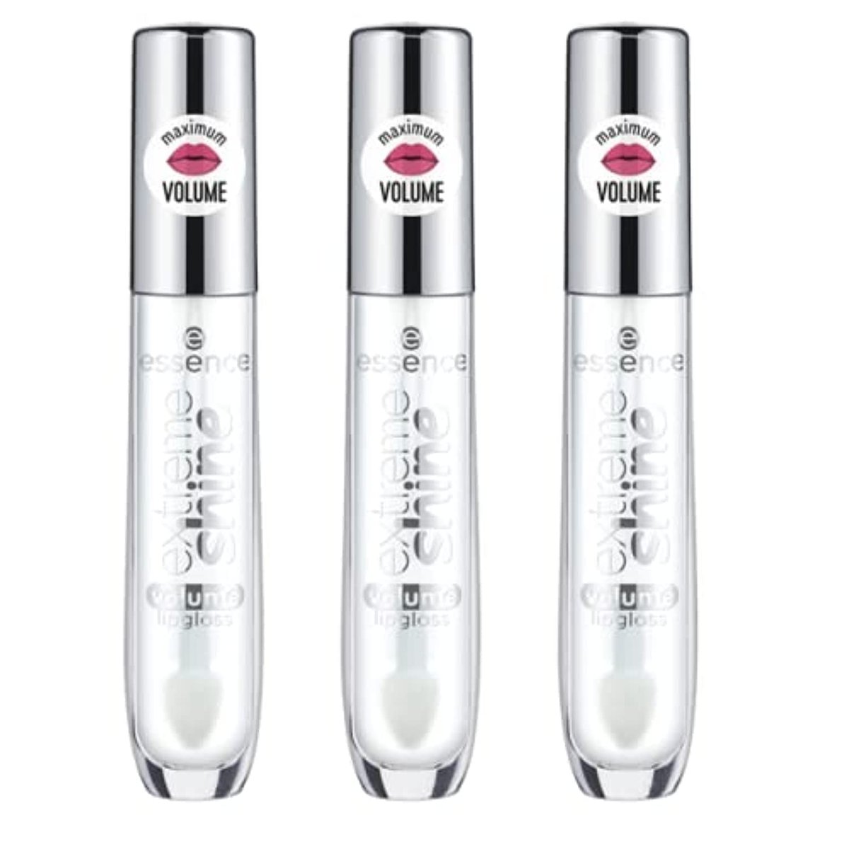 essence Extreme Shine Volume Lip Gloss 3er-Pack | Hochglänzend, nicht klebrig, lang anhaltend | Vegan & tierversuchsfrei (01 Crystal Clear)