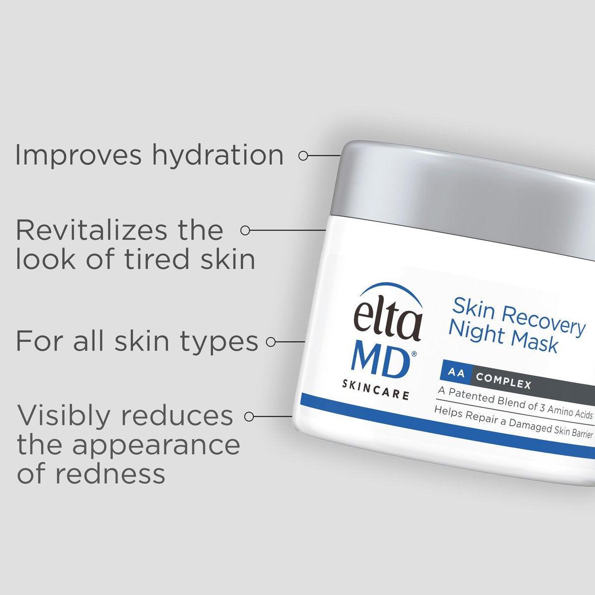 EltaMD Skin Recovery Overnight Face Mask – Feuchtigkeitscreme Nachtmaske für Gesicht & Hals, geeignet für empfindliche Haut, 1,7 oz