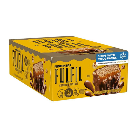 FULFIL Protein Snack Riegel, Haselnuss-Schokolade, glutenfrei, 15g Protein, 12er-Pack
