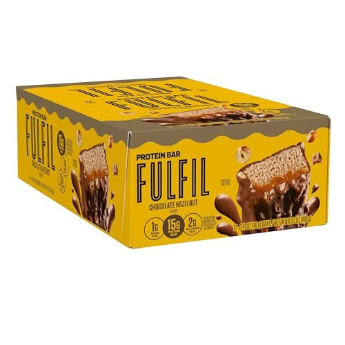 FULFIL Protein Snack Riegel – Geschmack: Schokolade-Salzkaramell – Glutenfrei mit 15g Protein – 12er Pack