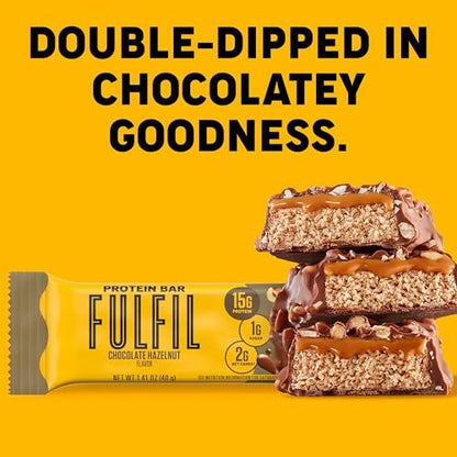 FULFIL Protein Snack Riegel, Haselnuss-Schokolade, glutenfrei, 15g Protein, 12er-Pack