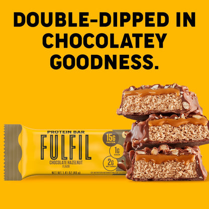 FULFIL Protein Snack Riegel, Haselnuss-Schokolade, glutenfrei, 15g Protein, 12er-Pack
