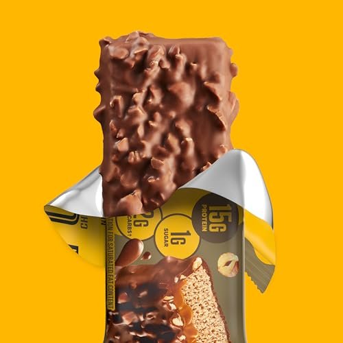 FULFIL Protein Snack Riegel, Haselnuss-Schokolade, glutenfrei, 15g Protein, 12er-Pack